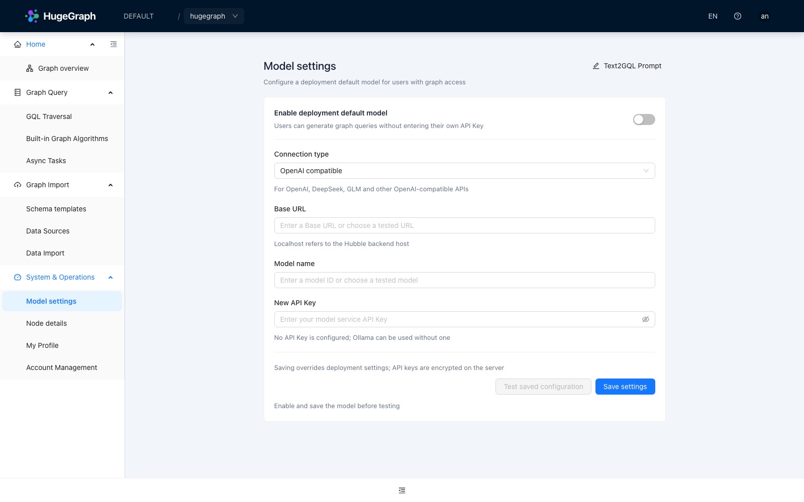 Shared model settings